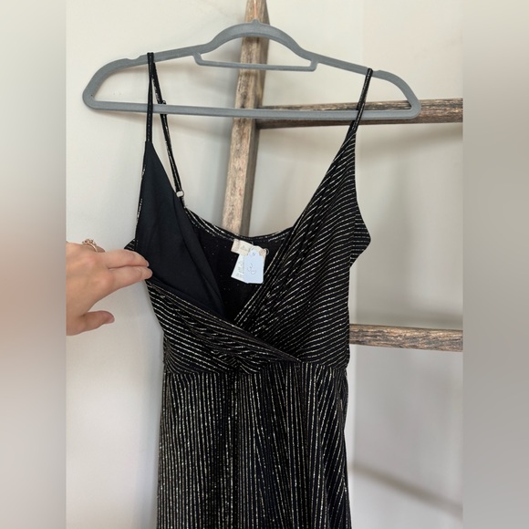 Altar’d State Adjustable Spaghetti Strap Sparkle Stripe Jumpsuit Size M - Picture 3 of 8